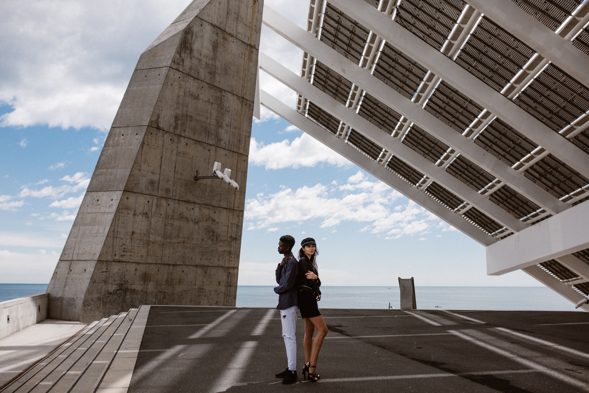 Modernist coastal architecture.